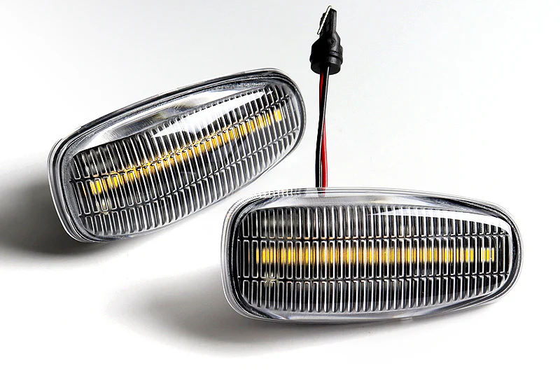Mercedes-Benz CLK / SLK Class White LED Turn Signal Front Side Marker Lights -Clear Lens - Image 2