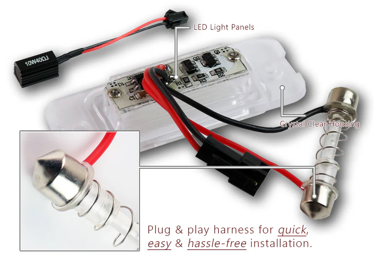 2005-2011 Mercedes-Benz ML-Class W164 White 18-SMD LED License Plate Lights (2pcs) - Image 2