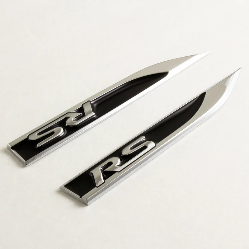 Ford Focus RS Black 3D Metal Emblem Sticker x2 - Image 2