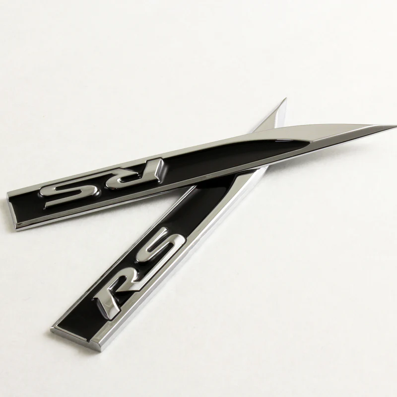 Ford Focus RS Black 3D Metal Emblem Sticker x2 - Image 3