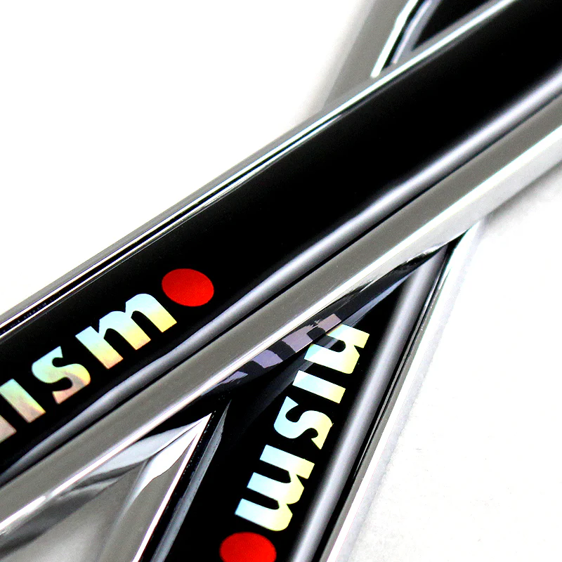 Nissan Nismo Black 3D Metal Emblem Sticker x2 - Image 2