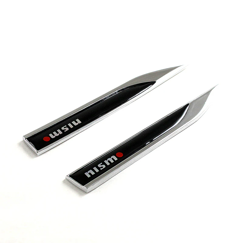 Nissan Nismo Black 3D Metal Emblem Sticker x2 - Image 3