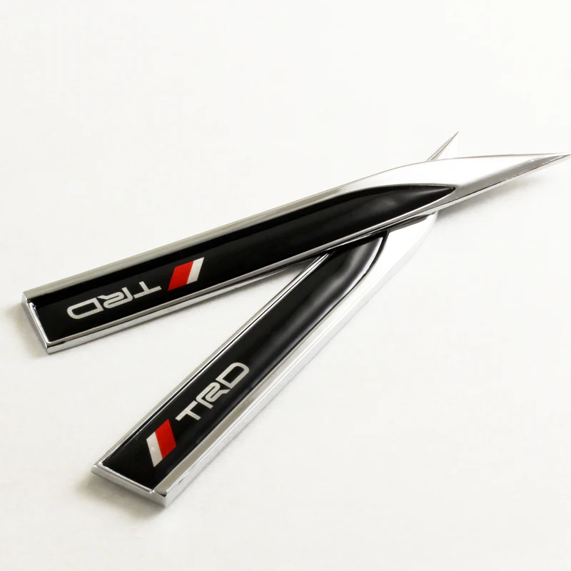 Toyota TRD Black 3D Metal Emblem Sticker x2 - Image 2