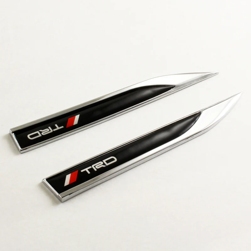 Toyota TRD Black 3D Metal Emblem Sticker x2 - Image 3