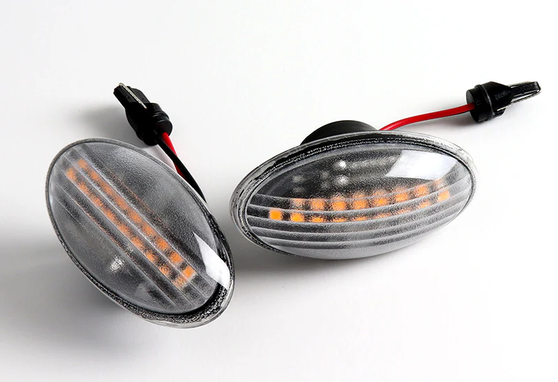 2002-2006 Mini Cooper Amber LED Turn Signal Front Side Marker Lights -Clear Lens - Image 3