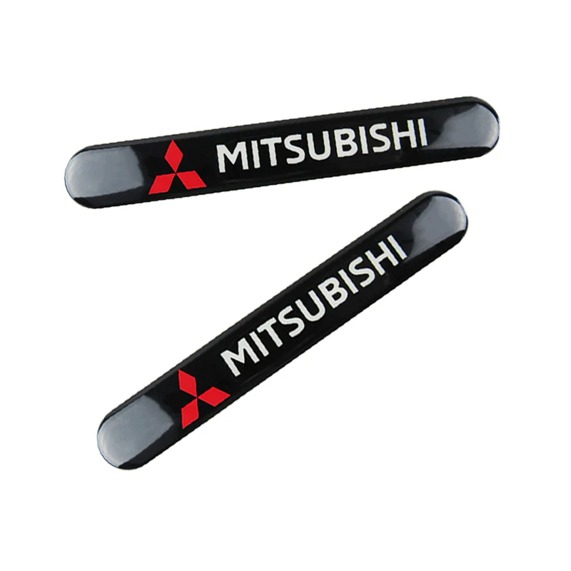 Mitsubishi Black Car Door Rear Trunk Side Fenders Bumper Badge Scratch Guard Sticker New 4 pcs - Image 3
