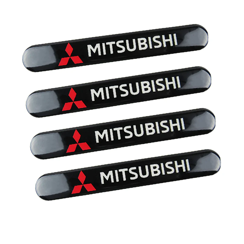 Mitsubishi Black Car Door Rear Trunk Side Fenders Bumper Badge Scratch Guard Sticker New 4 pcs - Image 5