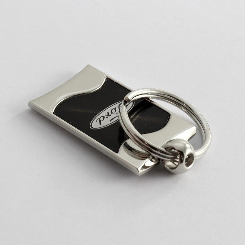 Mitsubishi Black Rectangular Authentic Chrome Key Fob Key ring Keychain Lanyard - Image 9