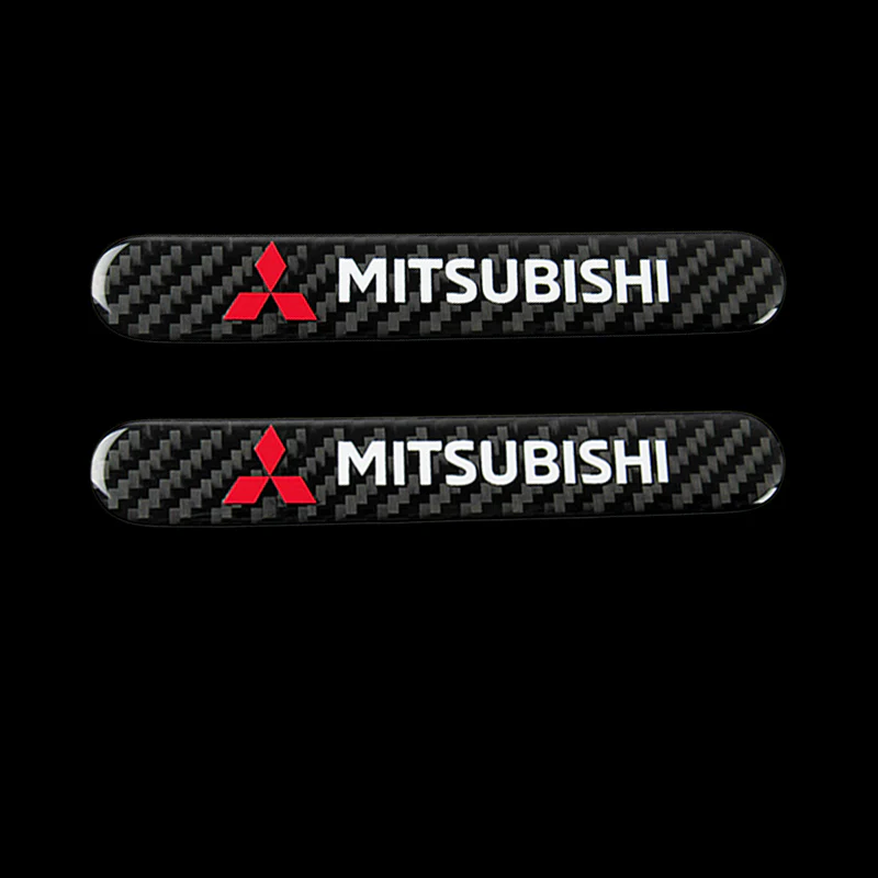 Mitsubishi Carbon Fiber Car Door Rear Trunk Side Fenders Bumper Badge Scratch Guard Sticker New 2 pcs - Image 2
