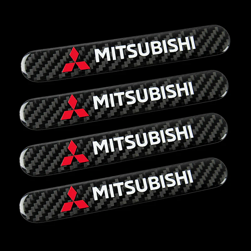 Mitsubishi Carbon Fiber Car Door Rear Trunk Side Fenders Bumper Badge Scratch Guard Sticker New 4 pcs - Image 4