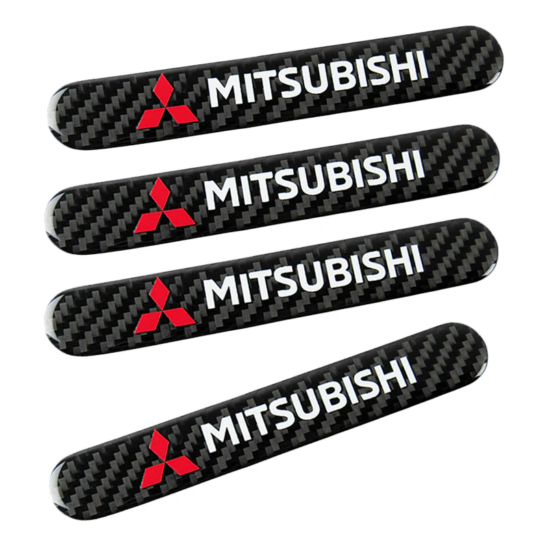 Mitsubishi Carbon Fiber Car Door Rear Trunk Side Fenders Bumper Badge Scratch Guard Sticker New 4 pcs - Image 6
