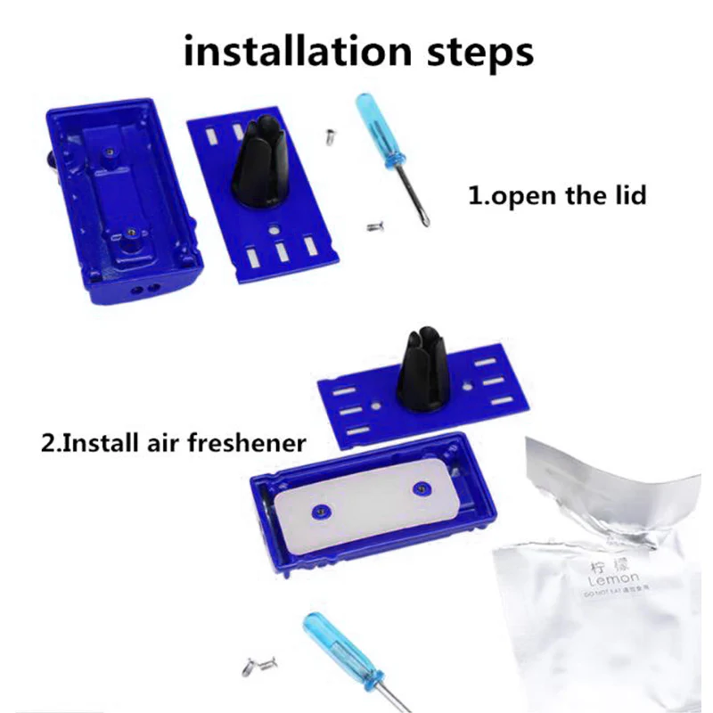 MITSUBISHI EVOLUTION Stainless Steel Engine Valve Cover Blue Car Vent Clip Air Freshener Kit - Ocean Scent - Image 5