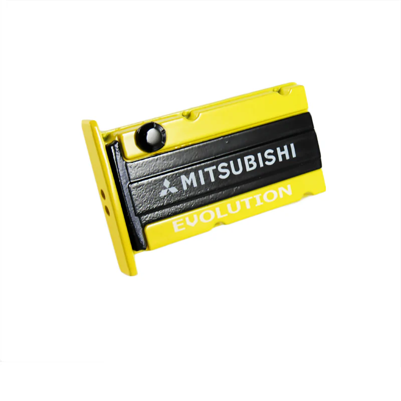 MITSUBISHI EVOLUTION Stainless Steel Engine Valve Cover Yellow Car Vent Clip Air Freshener Kit - Lemon Scent - Image 6