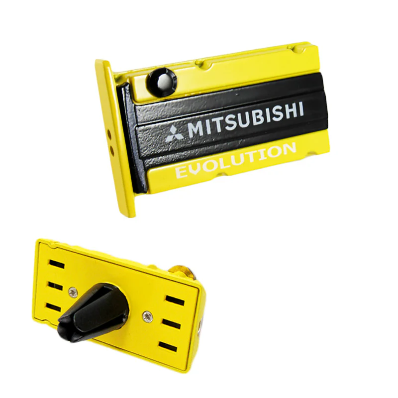 MITSUBISHI EVOLUTION Stainless Steel Engine Valve Cover Yellow Car Vent Clip Air Freshener Kit - Ocean Scent - Image 5