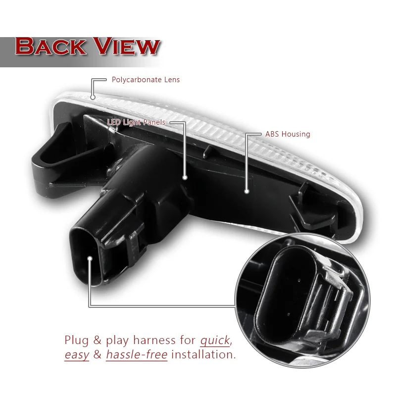 Mitsubishi Lancer EVO X / Mirage Sequential Amber LED Signal Side Marker Lights -Clear Lens - Image 3