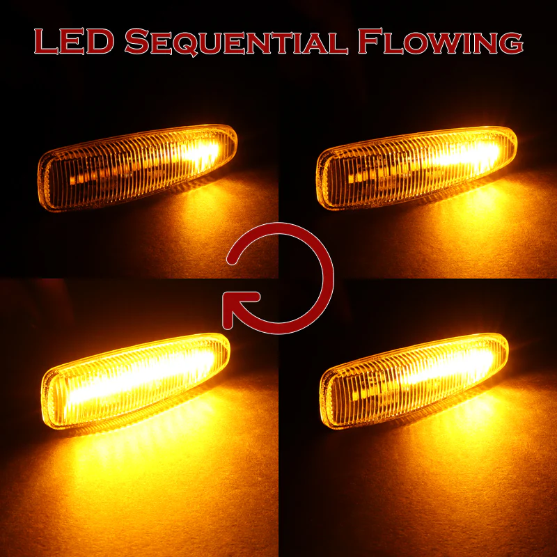Mitsubishi Lancer EVO X / Mirage Sequential Amber LED Signal Side Marker Lights -Smoked Lens - Image 6