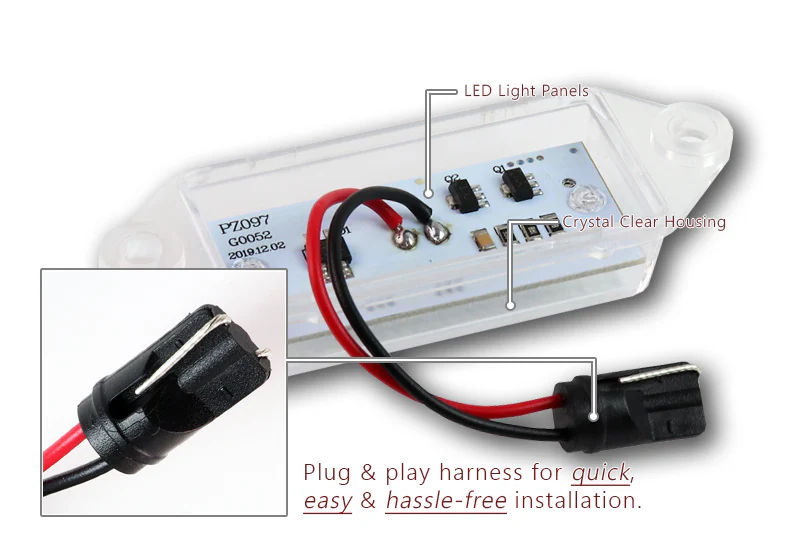 Mitsubishi Lancer Evolution X White 18-SMD 6000K LED License Plate Lights (2pcs) - Image 2