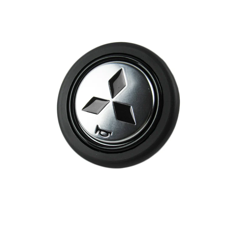 MITSUBISHI RALLIART Badge Black Logo Horn Button Fits MOMO RAID NRG Sports Steering Wheel Brand New - Image 2