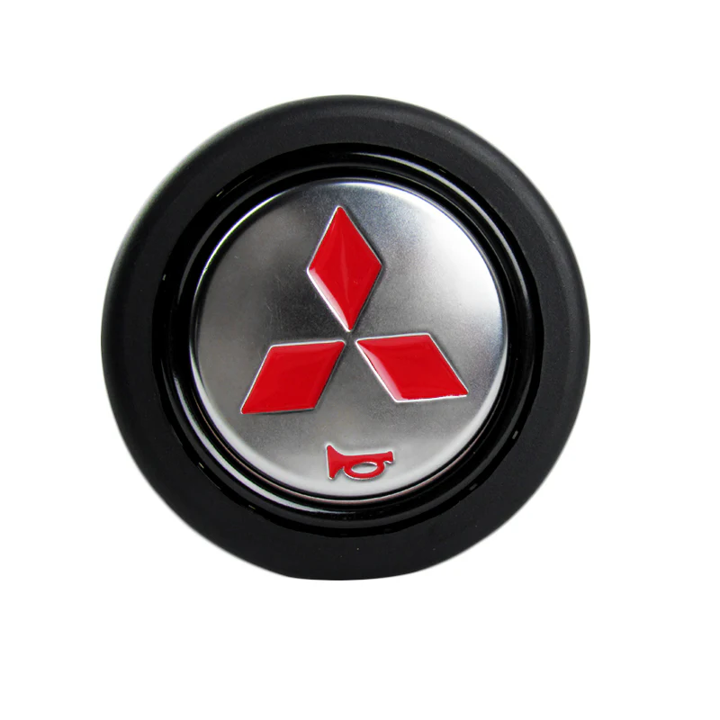 MITSUBISHI RALLIART Badge Red Logo Horn Button Fits MOMO RAID NRG Sports Steering Wheel Brand New - Image 2