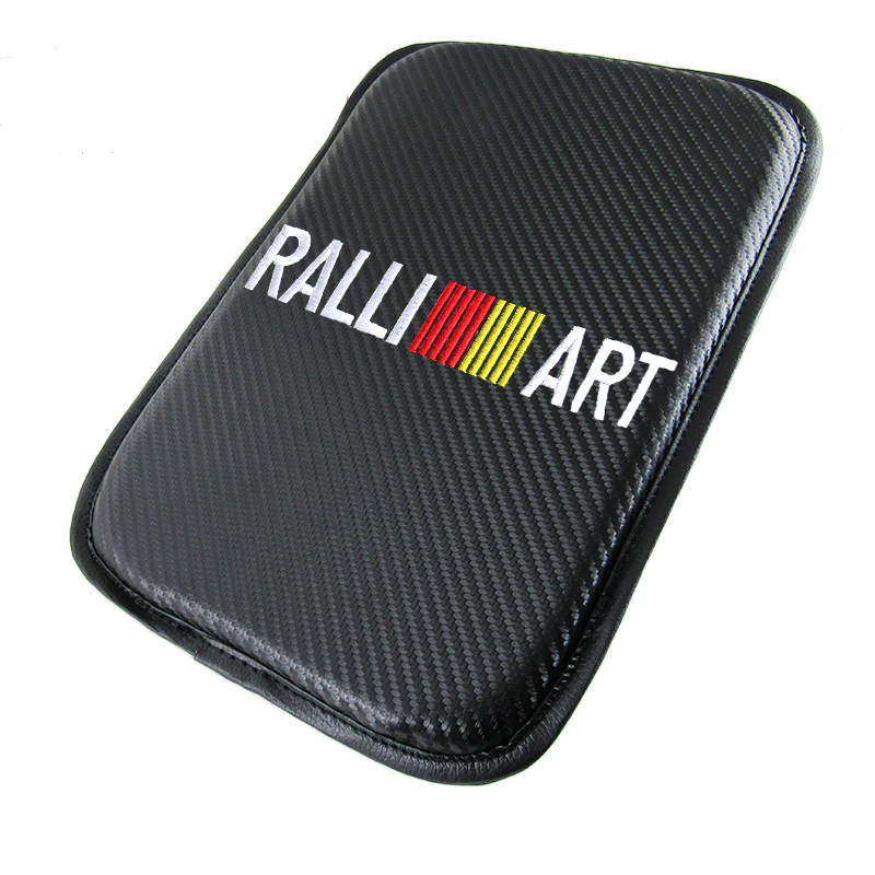 Mitsubishi Ralliart Carbon Fiber Look Embroidered Armrest Cushion - Image 3