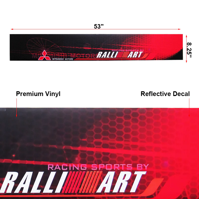 Mitsubishi RALLIART Racing Front Window Windshield Vinyl Banner Decal Sticker - Image 2