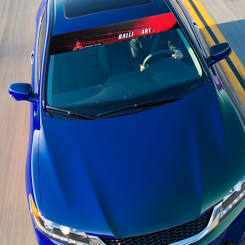 Mitsubishi RALLIART Racing Front Window Windshield Vinyl Banner Decal Sticker - Image 3