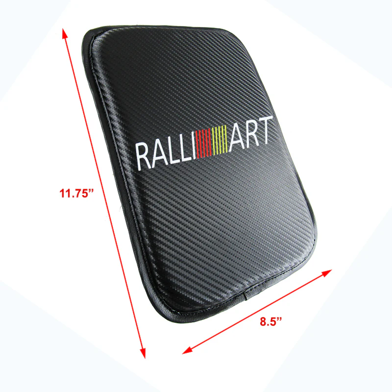 Mitsubishi Ralliart Set of Carbon Fiber Look Armrest Cushion & Seat Belt Cover - Image 2