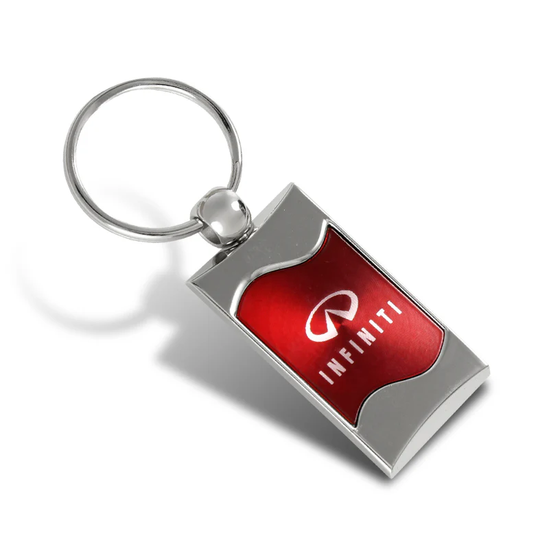Mitsubishi RED Rectangular Authentic Chrome Key Fob Key ring Keychain Lanyard - Image 25
