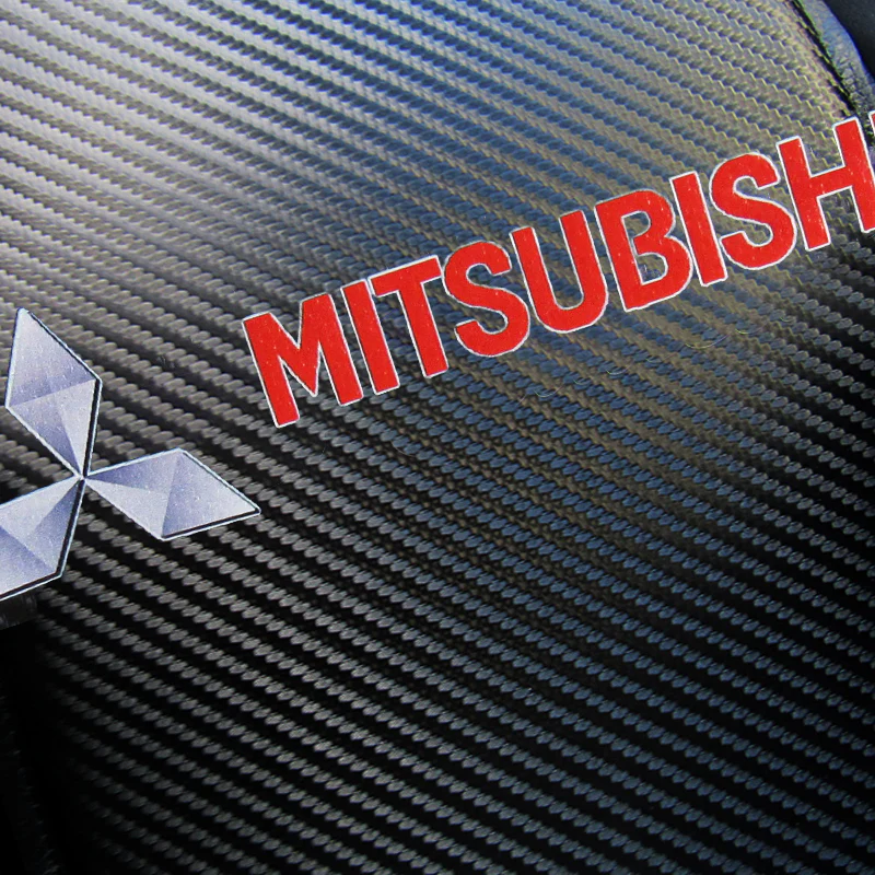 MITSUBISHI Set Black 15" Diameter Car Auto Steering Wheel Cover Quality Leather with Center Console Armrest Cushion Mat Pad Cover - Image 7