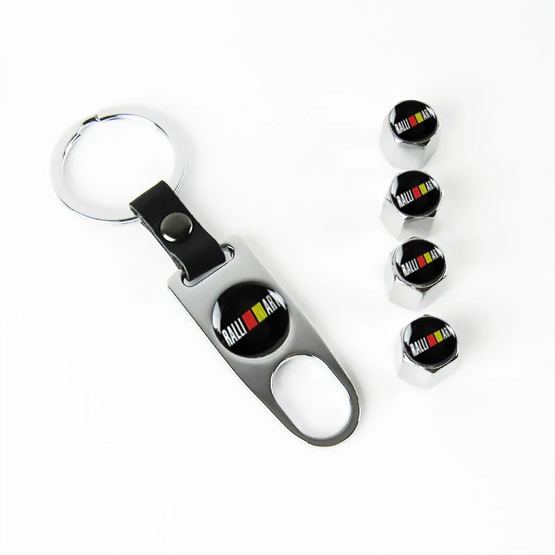 MITSUBISHI Set LOGO Emblems with Silver Ralliart Tire Wheel Valves Air Caps Keychain - US SELLER - Image 6