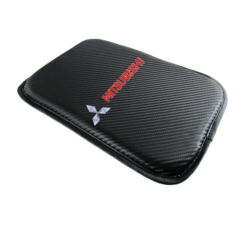 Mitsubishi Set of Carbon Fiber Look Armrest Cushion & Seat Belt Cover - Image 2