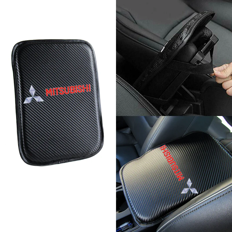 Mitsubishi Set of Carbon Fiber Look Armrest Cushion & Seat Belt Cover - Image 8