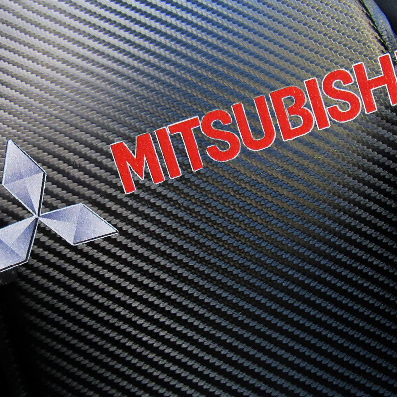 Mitsubishi Set of Carbon Fiber Look Armrest Cushion & Seat Belt Cover - Image 5