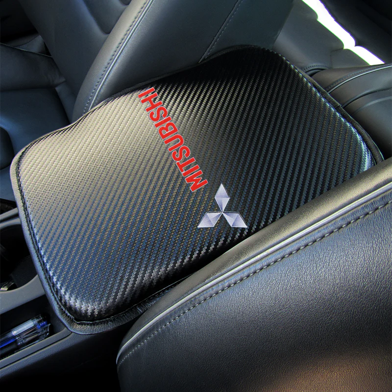 Mitsubishi Set of Carbon Fiber Look Armrest Cushion & Seat Belt Cover - Image 7