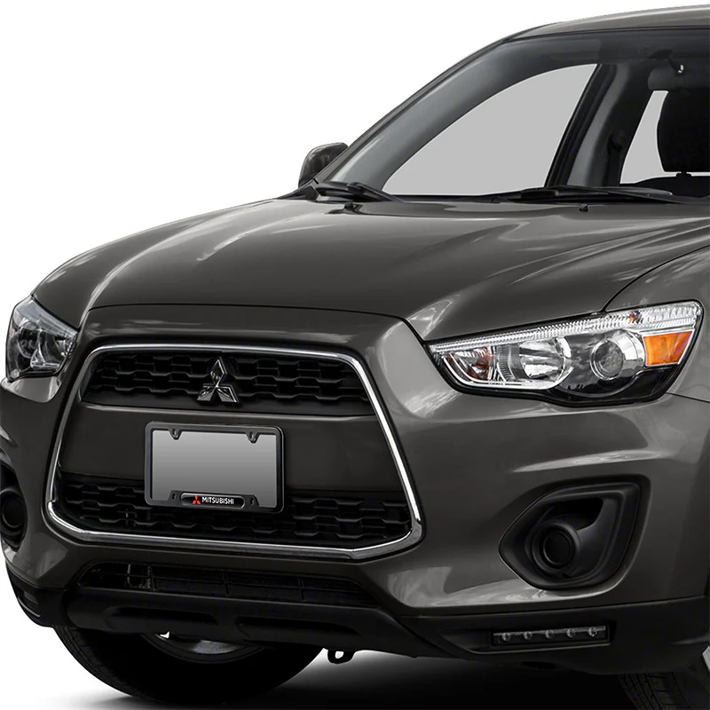 MITSUBISHI Stainless Steel 2pcs Black License Plate Frame with Caps Bolt Brand New SET - Image 6