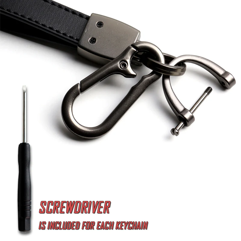 Mitsubishi Universal Black 3D Logo Leather Metal Gift Decor Quick Release Lanyard Keychain - Image 8