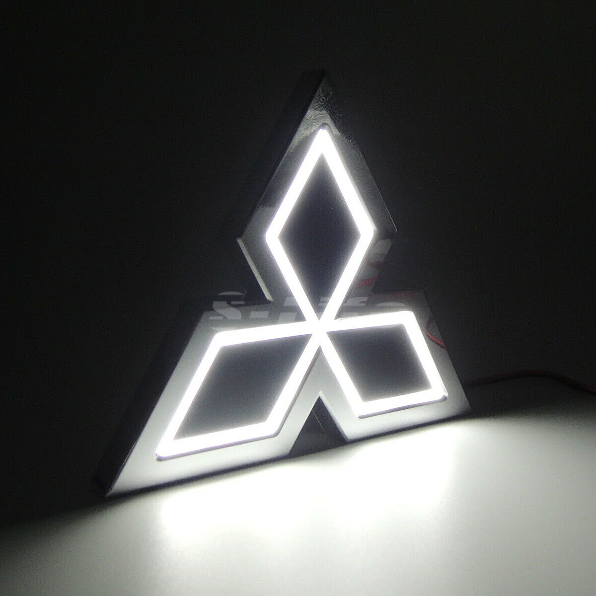 Mitsubishi White 5D LED Car Tail Logo Badge Emblem Light Lamp For Galant Lancer Lioncel Zinger ASX CUV - Image 2