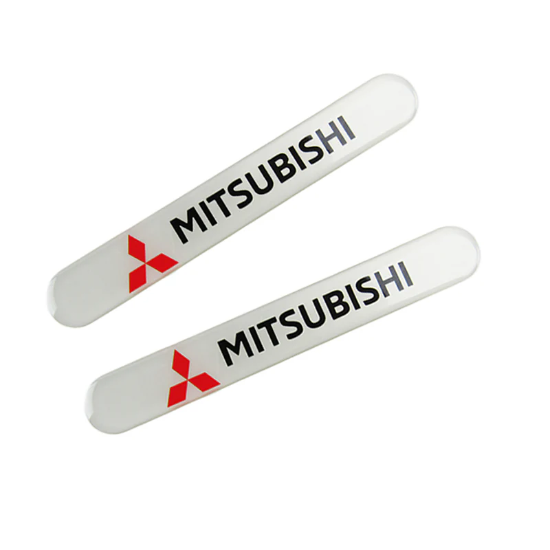 Mitsubishi White Car Door Rear Trunk Side Fenders Bumper Badge Scratch Guard Sticker New 4 pcs - Image 2