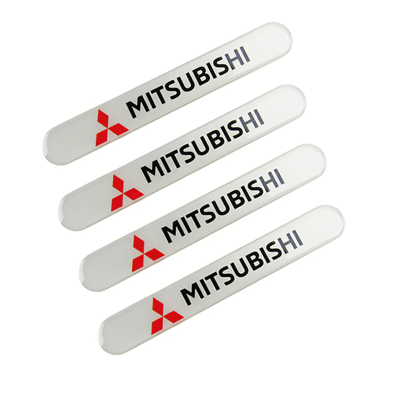 Mitsubishi White Car Door Rear Trunk Side Fenders Bumper Badge Scratch Guard Sticker New 4 pcs - Image 6