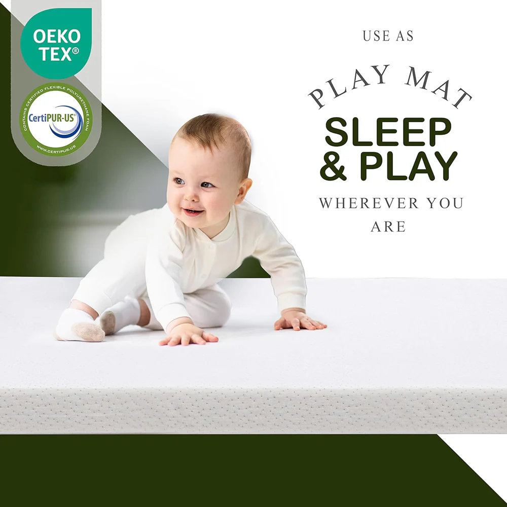 MODERA Organic Cotton Crib Topper, CertiPUR-US Ventilated 2-Inch Memory Foam Mattress Pad for Standard Baby Crib Toddler Bed w/Washable Waterproof Cover, Soft Padding, Nonslip Bottom, Travel Strap 26"x38"x2" - Image 10