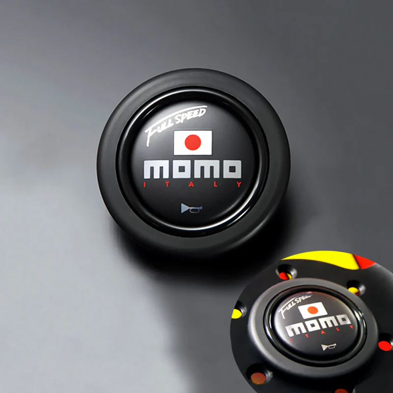 MOMO Black Full Speed Steering Wheel Horn Button Sport Competition Tuning 59mm - Image 5