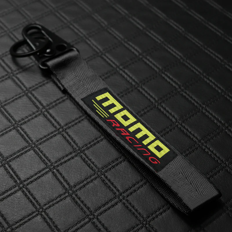 MOMO Black Keychain with Metal Key Ring - Image 2
