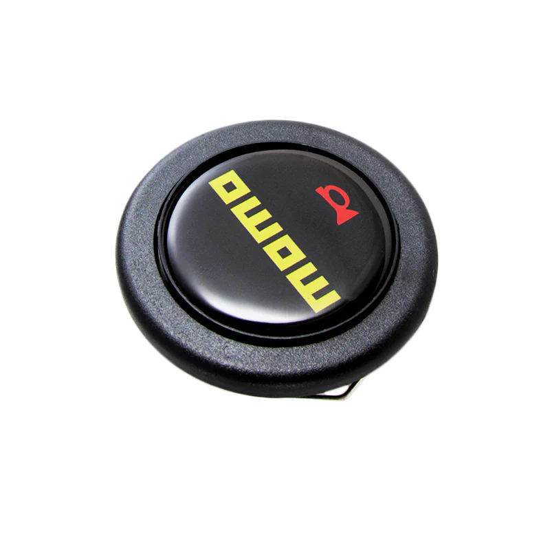 MOMO Black & Yellow Steering Wheel Horn Button Sport Competition Tuning 59mm - Image 5