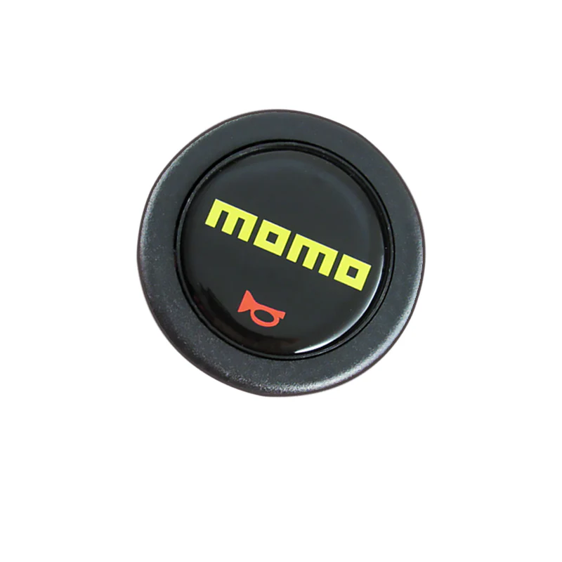 MOMO Black & Yellow Steering Wheel Horn Button Sport Competition Tuning 59mm - Image 6