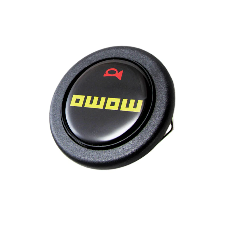 MOMO Black & Yellow Steering Wheel Horn Button Sport Competition Tuning 59mm - Image 7