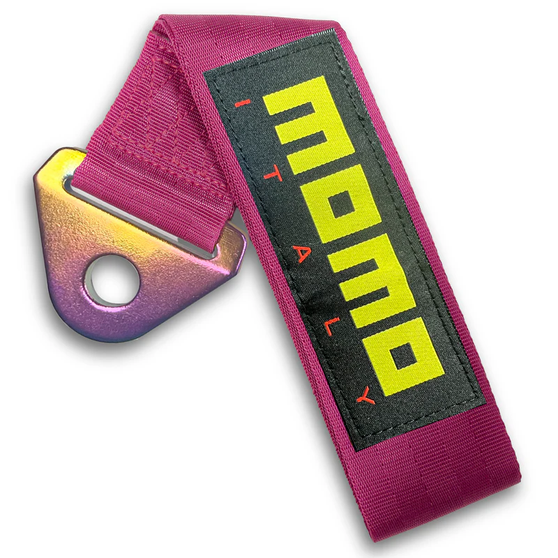 MOMO Racing JDM Honda Drift Rally Sports NEO CHROME HIGH STRENGTH Pink Tow Strap for Front / Rear Bumper - Image 7
