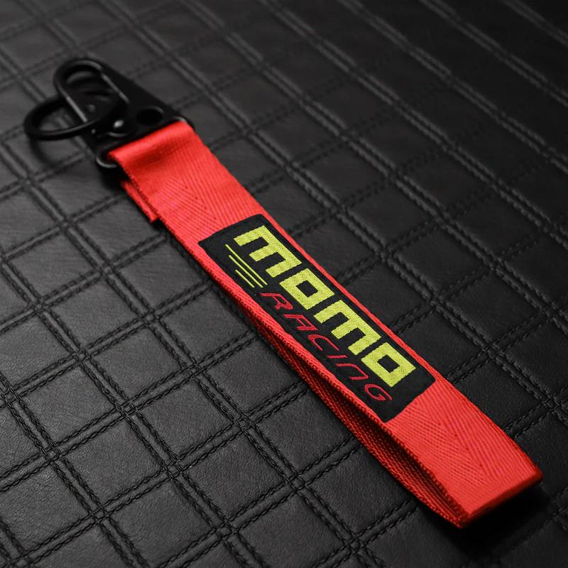 MOMO Red Keychain with Metal Key Ring - Image 2