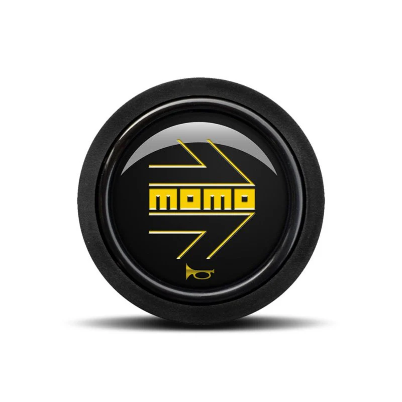 MOMO Steering Wheel Horn Button Black & Yellow Arrow 59mm Sport Compeitition - Image 3