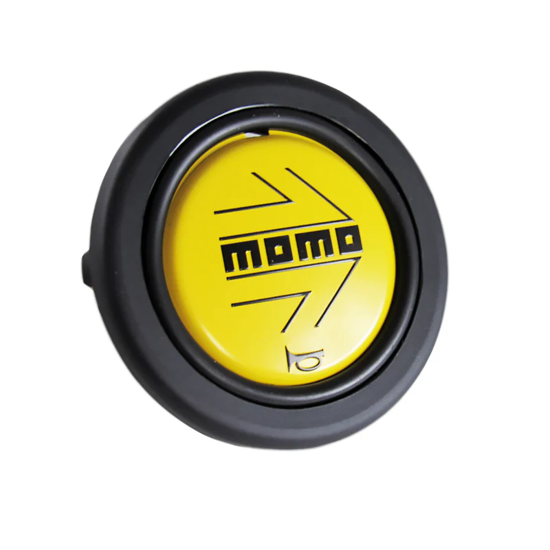 MOMO Yellow / Black Steering Wheel Horn Button Sport Competition Tuning 59mm - Image 3