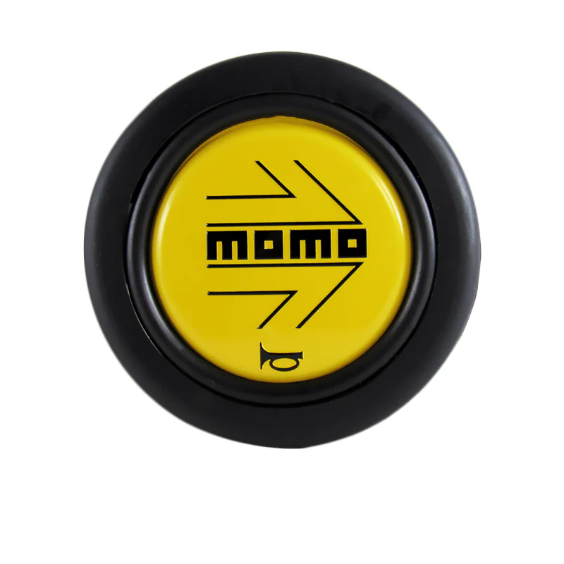 MOMO Yellow / Black Steering Wheel Horn Button Sport Competition Tuning 59mm - Image 4